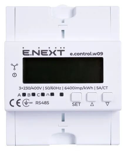 Лічильник трифазний e.control.w09 5А/СТ електронний, E.NEXT (i0310039) 2